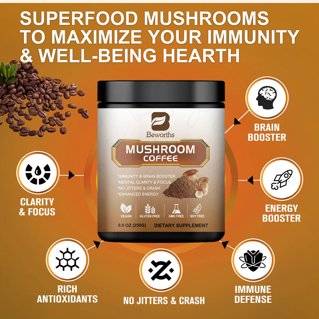 10-in-1 Mushroom Coffee Blend – Lion’s Mane + Reishi